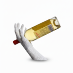 Suport de sticlă de vin Vino Grace alb cu efect de marmură